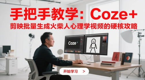 手把手教学：Coze + 剪映批量生成火柴人心理学视频的硬核攻略-LH资源分享网
