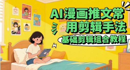 AI漫画推文常用剪辑手法，基础剪辑组合教程-LH资源分享网
