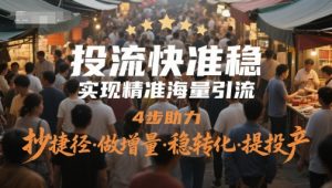 投流快准稳，实现精准海量引流，4步助力，抄捷径·做增量·稳转化·提投产-LH资源分享网