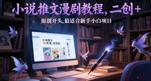 小说推文漫剧教程，二创+原创开头，最适合新手小白项目-LH资源分享网