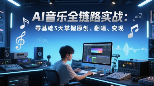 AI音乐全链路实战变现课：零基础3天掌握原创、翻唱、变现-LH资源分享网