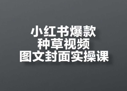 小红书爆款种草视频图文封面实操课，​开店、选品、引流、变现全流程-LH资源分享网