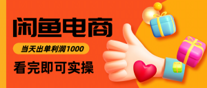 闲鱼高利润电商，入门到出单只需3小时，每天利润1000-LH资源分享网