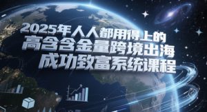 2025年人人都用得上的高含金量跨境出海成功致富系统课程-LH资源分享网