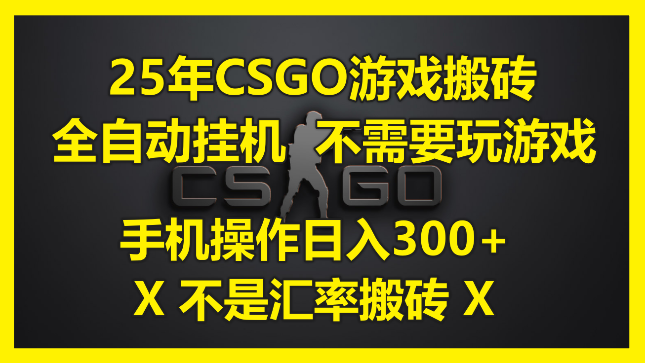 25年CSGO游戏搬砖，全自动挂机，不需要玩游戏，手机操作日入300+。(不…-LH资源分享网