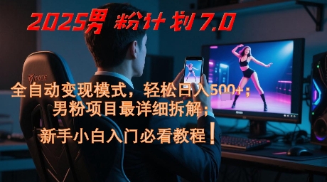 2025男粉计划7.0，全自动变现模式，轻松日入5张+，新手小白必看课程-LH资源分享网