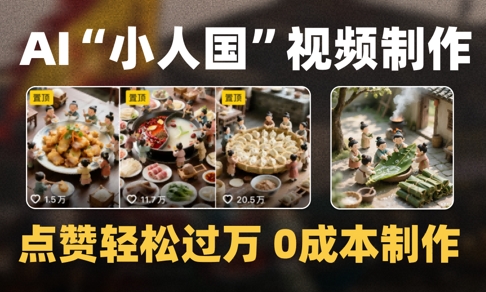 爆款1000W+播放微缩景观迷你小人国AI视频0成本制作全流程教学-LH资源分享网