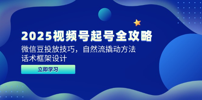 2025视频号起号全攻略，微信豆投放技巧，自然流撬动方法，话术框架设计-LH资源分享网