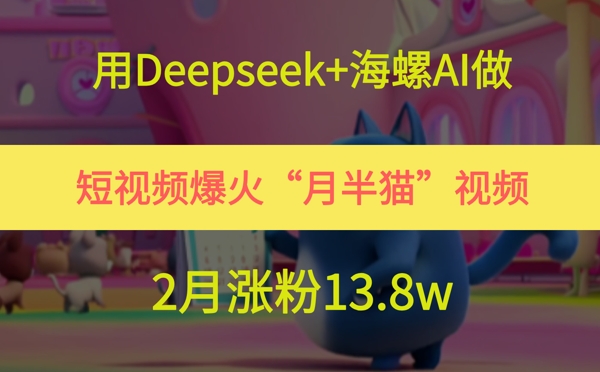 用Deepseek+海螺AI做短视频爆火“月半猫”视频，2月涨粉13.8w-LH资源分享网