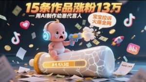 用AI制作幼崽代言人，宝宝的控诉火爆全网，15条作品涨粉13W，单号月入5位数实操教程-LH资源分享网