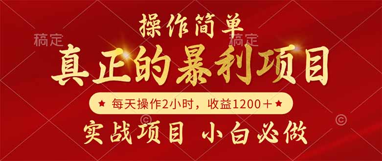 真正的暴利项目，操作简单，每天收益1200＋，自己做老板-LH资源分享网