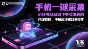 手机一键采集小红书商品到飞书多维表格，详细教程，小白应该很容易操作-LH资源分享网