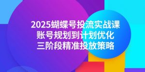 2025蝴蝶号投流实战课，账号规划到计划优化，三阶段精准投放策略-LH资源分享网