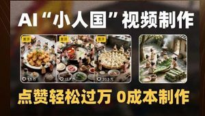 制作AI“小人国”微缩景观的短视频,点赞轻松过万,0成本制作-LH资源分享网