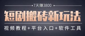 短剧搬砖新玩法，软件批量二创剪辑，7天赚了3800，赶紧做起来【附软件】-LH资源分享网