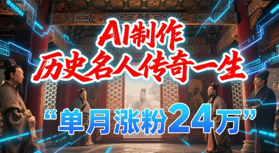 暴力起号！用AI制作历史名人传奇一生，单月涨粉24W，涨粉+变现赛道黑马来了-LH资源分享网