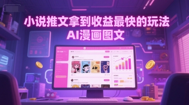 小说推文拿到收益最快的玩法，AI漫画图文-LH资源分享网