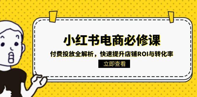 小红书电商必修课：付费投放全解析，快速提升店铺ROI与转化率-LH资源分享网