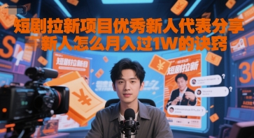 短剧拉新项目优秀新人代表分享新人怎么月入过1W的诀窍-LH资源分享网
