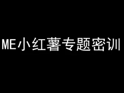 ME小红薯专题密训-小红书电商教程-LH资源分享网