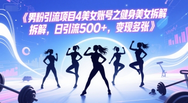 男粉引流项目4美女账号之健身美女拆解，日引流500+，变现多张-LH资源分享网