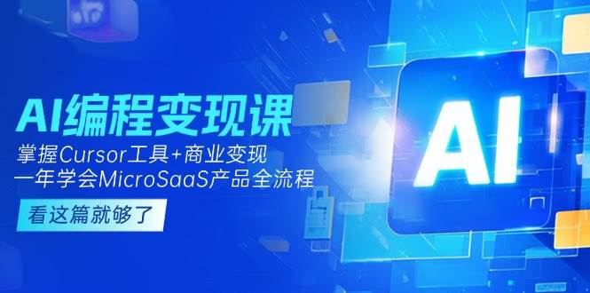 AI编程变现课：掌握Cursor工具+商业变现，一年学会MicroSaaS产品全流程-LH资源分享网