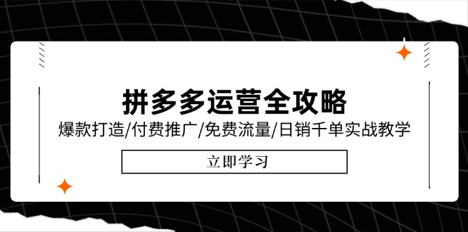 拼多多运营全攻略，爆款打造/付费推广/免费流量/日销千单实战教学/6月更新-LH资源分享网