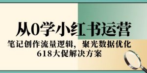 从0学小红书运营，笔记创作流量逻辑，聚光数据优化，618大促解决方案-LH资源分享网