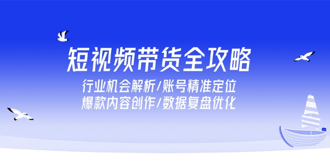 短视频带货全攻略，行业机会解析/账号精准定位/爆款内容创作/数据复盘优化-LH资源分享网