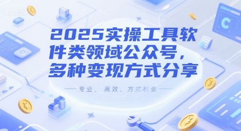 2025实操工具软件类领域公众号，多种变现方式分享-LH资源分享网