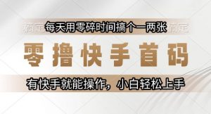 零撸快手首码，每天用零碎时间搞个一两张，有快手就能操作小白轻松上手【揭秘】-LH资源分享网