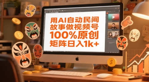 用AI自动民间故事做视频号，100%原创，矩阵日入1k+-LH资源分享网