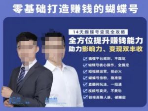 蝴蝶号专栏-视频号运营教程,零基础打造挣钱的蝴蝶号,14天蝴蝶号变现全攻略-LH资源分享网