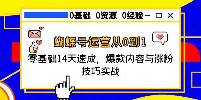 蝴蝶号运营从0到1，零基础14天速成，爆款内容与涨粉技巧实战-LH资源分享网