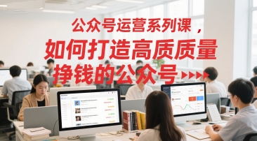 公众号运营系列课，如何打造高质量挣钱的公众号-LH资源分享网