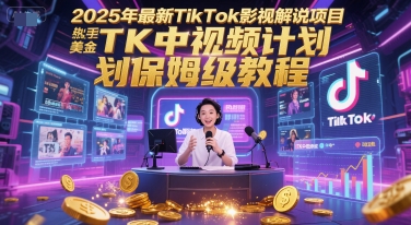 2025年最新TikTok影视解说项目，新手也能挣美金，TK中视频计划保姆级教程-LH资源分享网
