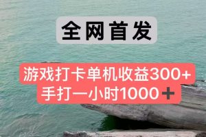 全网首发游戏打卡手打一小时1000+ 单机收益300+ 不是市面上的战神和a，全网独家脚本-LH资源分享网