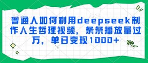 普通人如何利用deepseek制作人生哲理视频，条条播放量过万，单日变现1000+-LH资源分享网