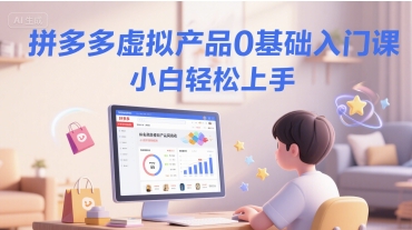 拼多多虚拟产品0基础入门课，小白轻松上手-LH资源分享网