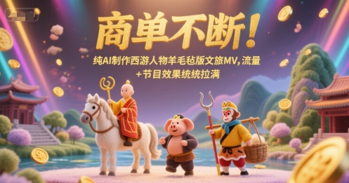商单不断！纯AI制作西游人物羊毛毡版文旅MV，流量+节目效果统统拉满-LH资源分享网