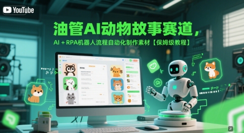 油管AI动物故事赛道，AI+RPA机器人流程自动化制作素材【保姆级教程】-LH资源分享网