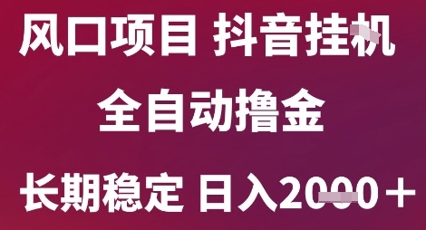 风口项目，六月最新玩法抖音无人挂G，全自动撸金，长期稳定 日入2k+【揭秘】-LH资源分享网