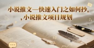 小说推文—快速入门之如何抄 ，小说推文项目规划-LH资源分享网