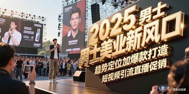2025男士美业新风口，趋势定位加爆款打造，短视频引流直播促销-LH资源分享网