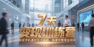 7天咨询师变现训练营,新经济机遇加五大系统,构建完整商业闭环-LH资源分享网