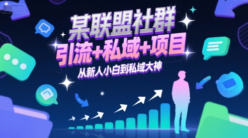 某联盟社群，引流+私域+项目，从新人小白到私域大神-LH资源分享网