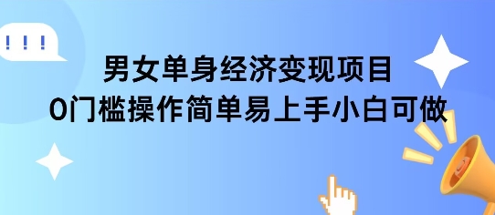 女单身经济项目变现周期长可复购率高日入1k+-LH资源分享网