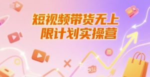 短视频带货无上限计划实操营，新人短视频带货工具流养号破播文案运营篇课程-LH资源分享网