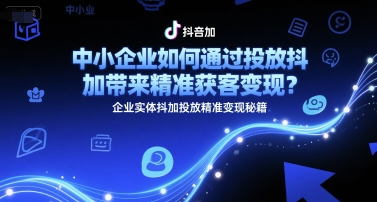 中小企业如何通过投放抖加带来精准获客变现？企业实体抖加投放精准变现秘籍-LH资源分享网