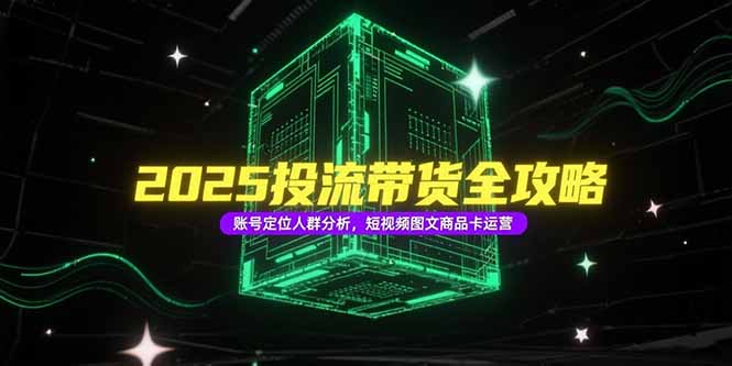 2025投流带货全攻略，账号定位人群分析，短视频图文商品卡运营-LH资源分享网
